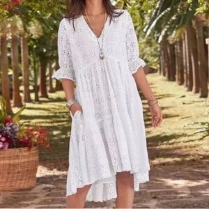 Sundance White Eyelet Midi Dress